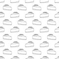 Vector seamless pattern with doodle cheesecakes.